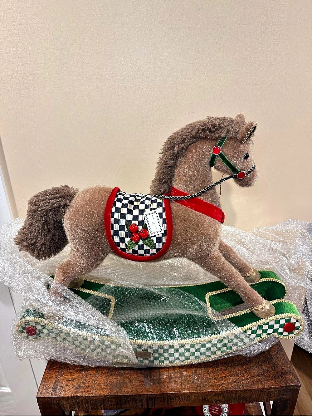 MacKenzie-Childs Holiday Fabric Rocking Horse Decor